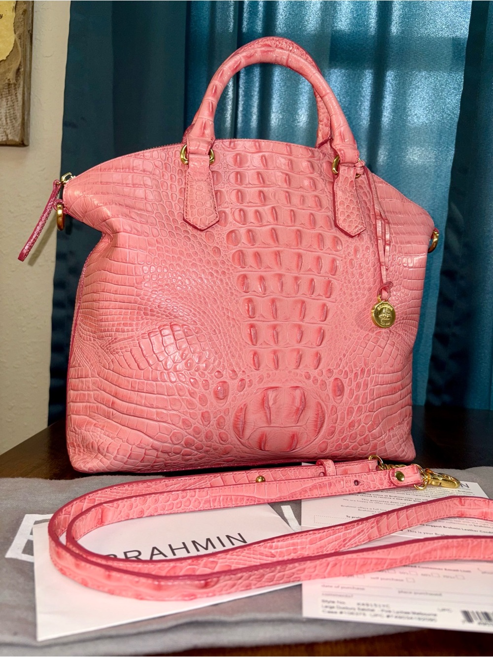 Brahmin EUC Lrg Duxbury - Pink Lychee - RARE, HTF - Coral Pink - Feminine - Picture 15 of 15